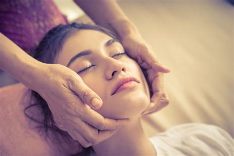 Woman Is Getting Face And Head Massage In Thai Massage Spa Sagging Skin Neck Exercises