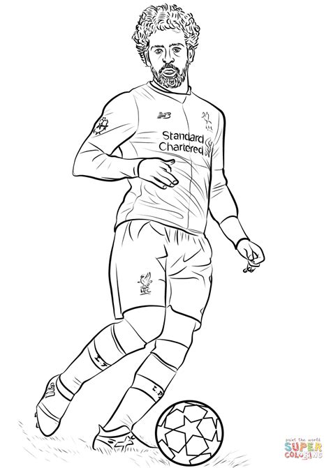 Mohamed Salah Coloring Page Free Printable Coloring Pages