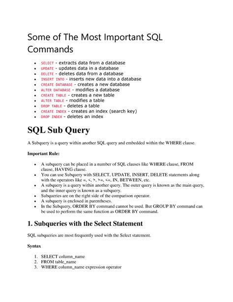 Lesson 4 Sql Queries Views Index And Subqueries Some Of The Most