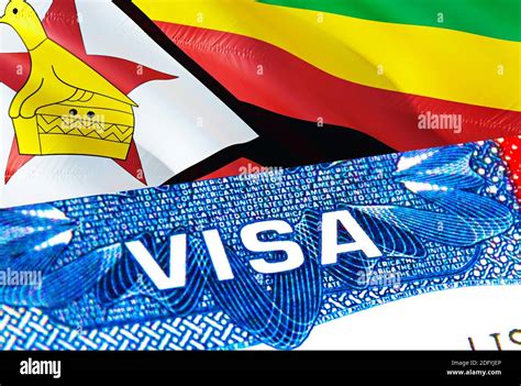 Zimbabwe Visa Travel To Zimbabwe Focusing On Word Visa 3d Rendering