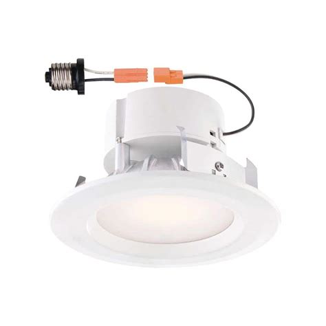 Commercial Electric 4 In White Integrated Led Recessed Can Light Trim
