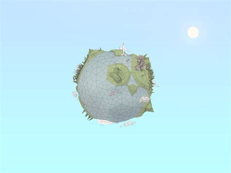 3d Model Cartoon Low Poly Earth Planet Vr Ar Low Poly Animated