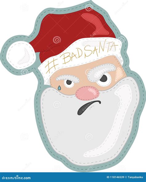 Cartoon Bad Santa Sticker Vector Stock Vector Illustration Of