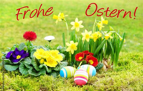 Ostern Easter Frohe Ostern Schrift Osterkarte Ostereier