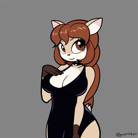 Rule 34 Animated Anthro Big Breasts Black Dress Blush Bouncing