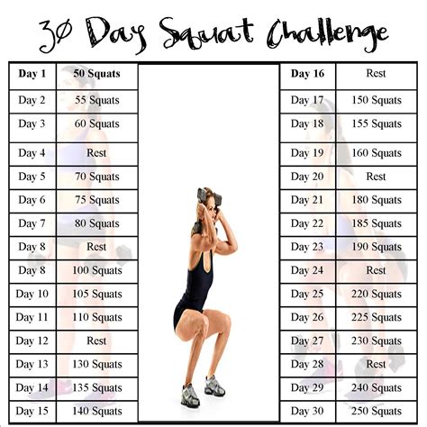 Squat Challenge Posters 30 Day Squat Challenge Squat Challenge