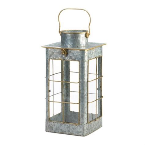 Farmhouse Galvanized Lantern Candle Holders And Accessories