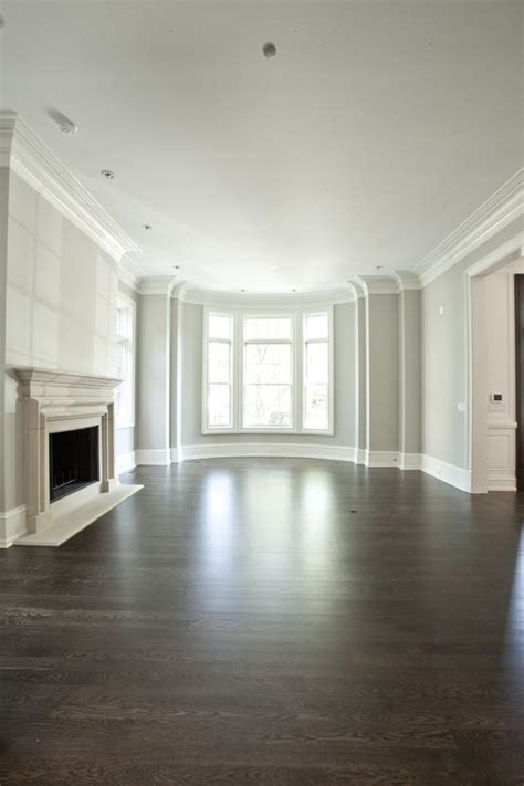 How to choose wall colors for cherry hardwood. dark hardwood floors with light gray and white walls- add ...