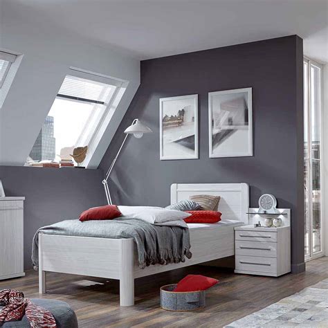 Boxspringbetten mit elektrischer verstellung bieten höchsten liegekomfort ✓ inklusive versandkosten durchgestrichene preise entsprechen dem bisherigen preis bei betten.de. Singlebett in Weiß mit Nachtkonsole (2-teilig) 4057995800319