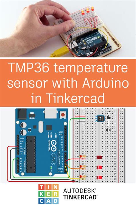 Tmp Temperature Sensor With Arduino In Tinkercad Arduino Arduino