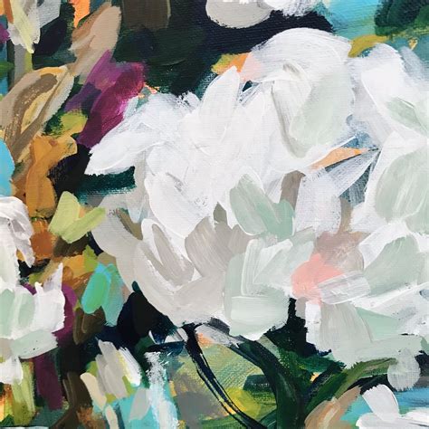 How To Paint White Abstract Flowers With Acrylic Paint On Canvas