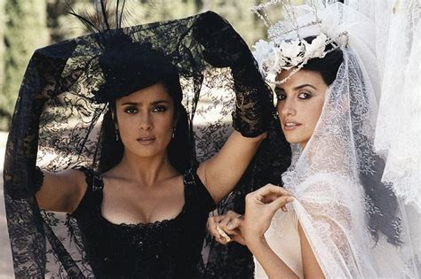 Salma Hayek and Penélope Cruz on the set of Bandidas 2006 Salma