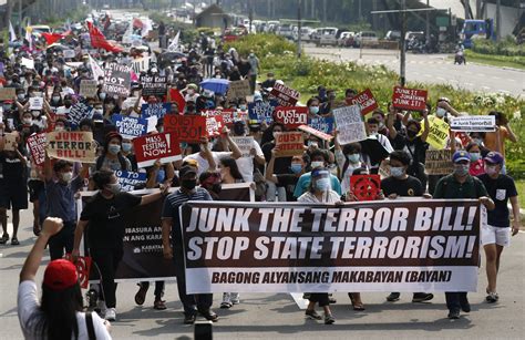Philippine protesters rally over controversial anti-ter...