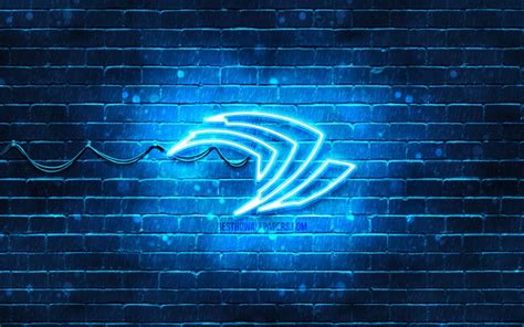 Download Imagens Nvidia Azul Do Logotipo 4k Azul Brickwall Nvidia O