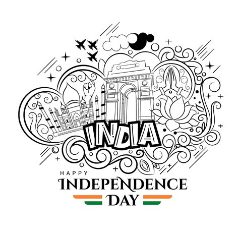 Premium Vector Indian Independence Day Greeting With Doodle Art