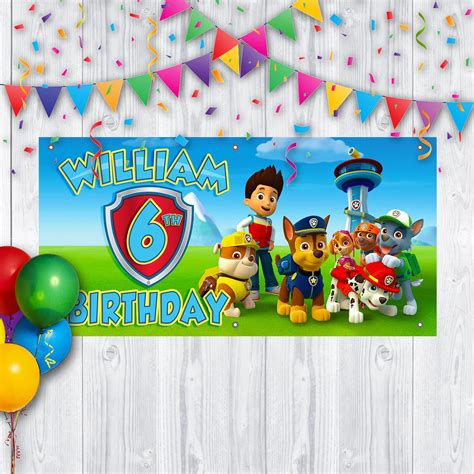 Paw Patrol Birthday Printable Backdrop Banner Party Poster