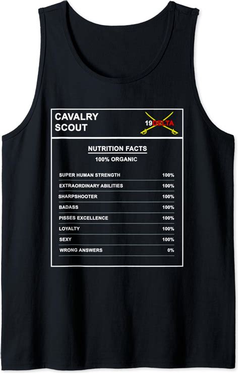 Cavalry Scout 19 Delta Cav Hooah Tank Top Clothing Shoes