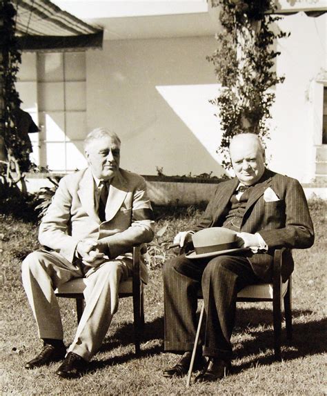 Franklin Delano Roosevelt And Winston Churchill In Casablanca January