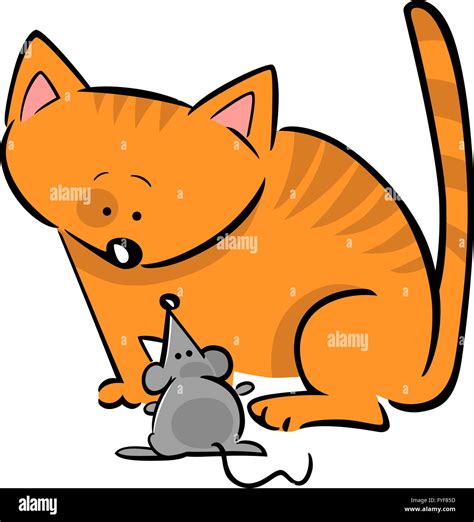 Cartoon Doodle Of Cat And Mouse Stock Photo Alamy