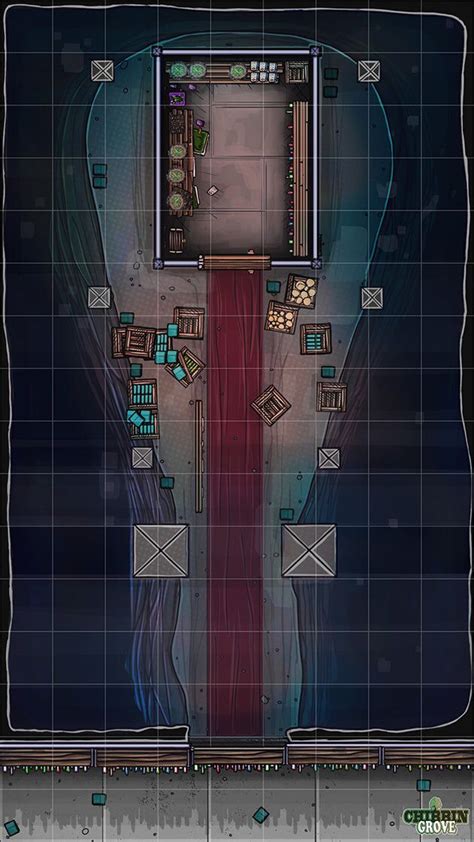 Urban City street Hidden Rogue Guild Lair story battlemap grid lg