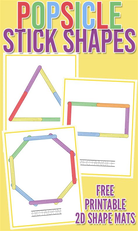 Printable 2d Shapes Building Mats Popsicle Stick Shapes