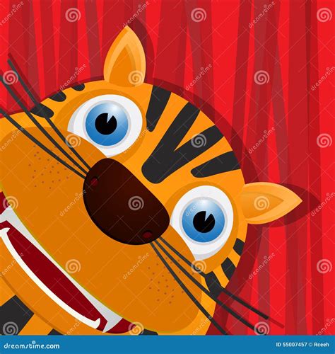 Funny Tiger Avatar Icon Stock Vector Illustration Of Poster 55007457