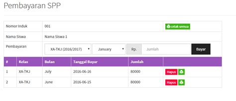 Aplikasi Pengelolaan Pembayaran Spp Sekolah Berbasis Web Gratis