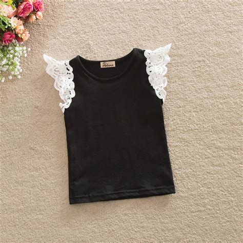 Kids Baby Girls Lace T Shirts Blouse 0 4y Lace Sleeve Top Lace Sleeves
