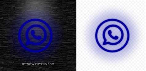 Hd Dark Blue Neon Light Whatsapp Wa Round Circle Logo Icon Png Citypng