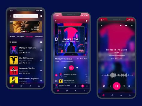 App Music Ui Kit Free Xd Resource Adobe Xd Elements