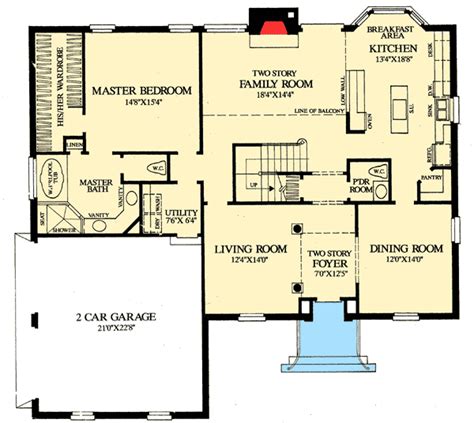 The second master bedroom and bathroom along with two other bedrooms and another. Colonial Home with First Floor Master - 32547WP | 1st ...