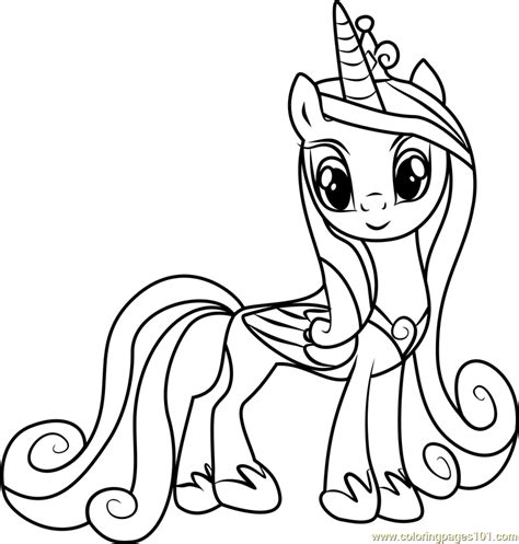Princess Cadance Coloring Page For Kids Free My Little Pony