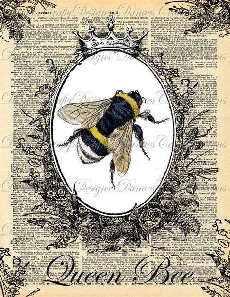 Queen Bee Wall Art Bee Art Bee Printables Vintage Bee