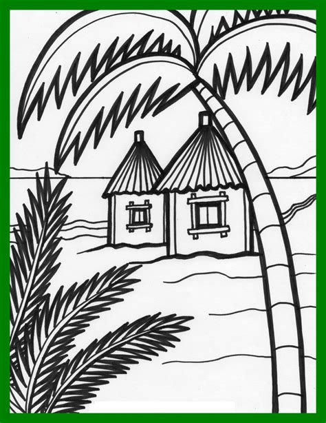 Beach House Coloring Pages at GetDrawings | Free download