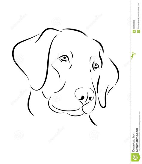 Labrador Dog Line Art, Tribal. Freehand Vector ... Hand drawn simple black line dog face pattern download free.
