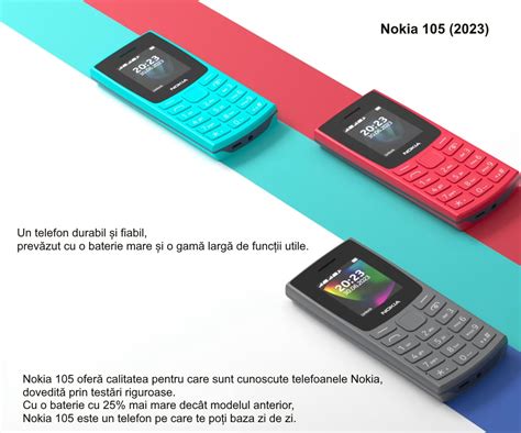 Telefon Mobil Dual Sim Nokia 105 2023 Cyan