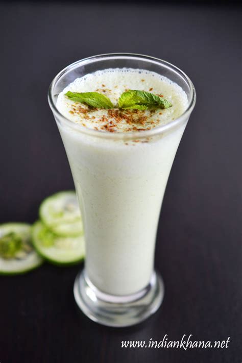 Salted Cucumber Lassi Namkeen Kheera Lassi Recipe ~ Indian Khana