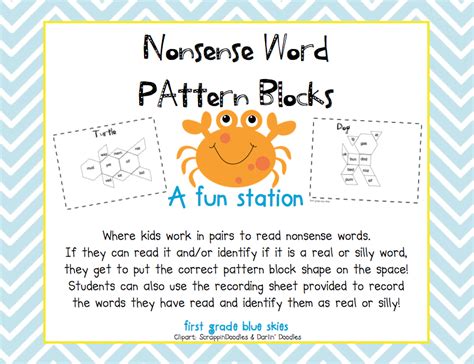 Here is a list of 50+ words that are great for use in spelling games, tests, or practice for an upcoming spelling bee. Observations and Nonsense Word Pattern Blocks! - First ...