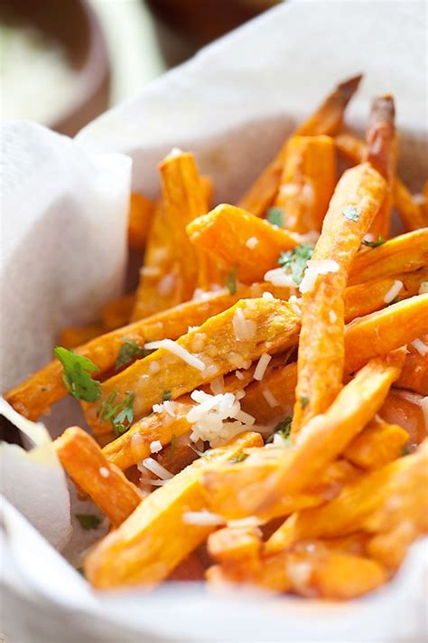 Sweet potatoes in the crockpot. Parmesan Sweet Potato Fries | Easy Delicious Recipes