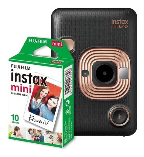 Cámara Instax Mini Liplay Elegant Black Papel X10 Films Envío Gratis