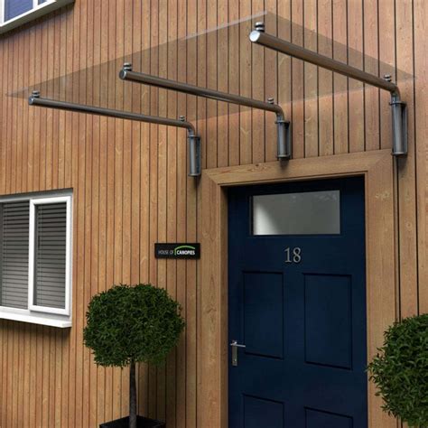 Type M Glass Door Canopy With Tubular Ssteel Brackets House Of