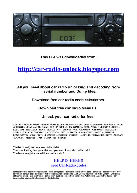 Car Radio Manualzz