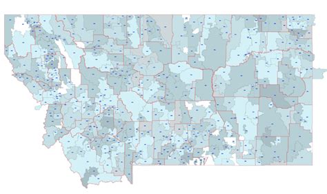 Montana State Zip Code Map Without City Name