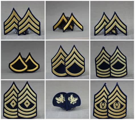 Gi Asu Gold On Blue Dress Blues Military Army Rank Pvt E2 Set Of 2 Male