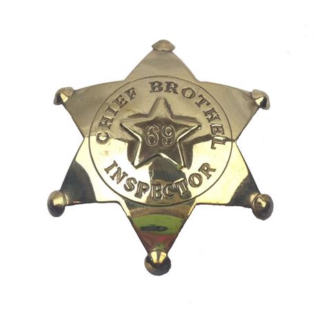 Chief Brothel Inspector Western Badge Solid Brass