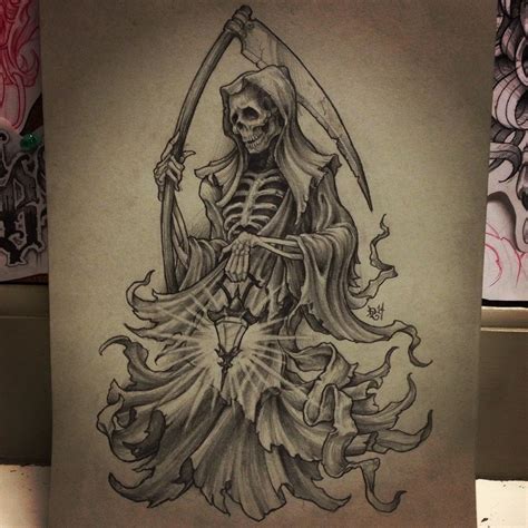 The Grimmiest Of Reapers Pencil And White Charcoal 9x12 Reaper