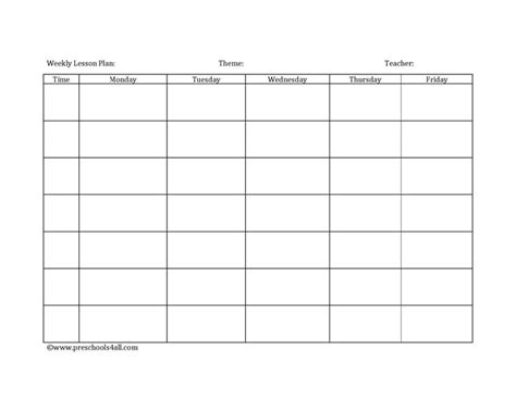 Blank toddler Lesson Plan Template Beautiful Preschool Lesson Plan