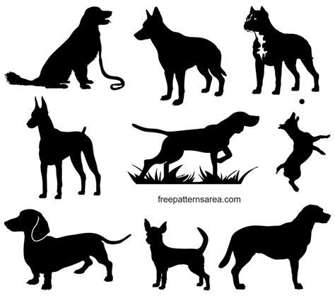 Download Dog Silhouette Clip Art Vectors | FreePatternsArea