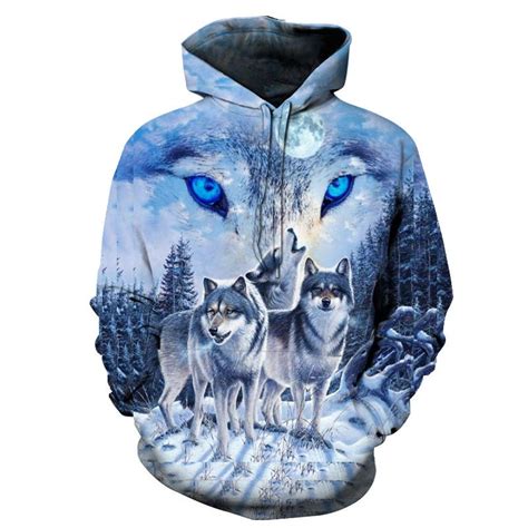 Blue Wolf Native American All Over Hoodie No Link Powwow Store