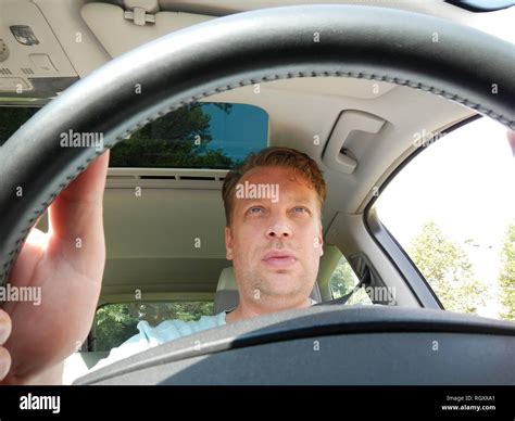 Man Driving A Car Stock Photo Alamy